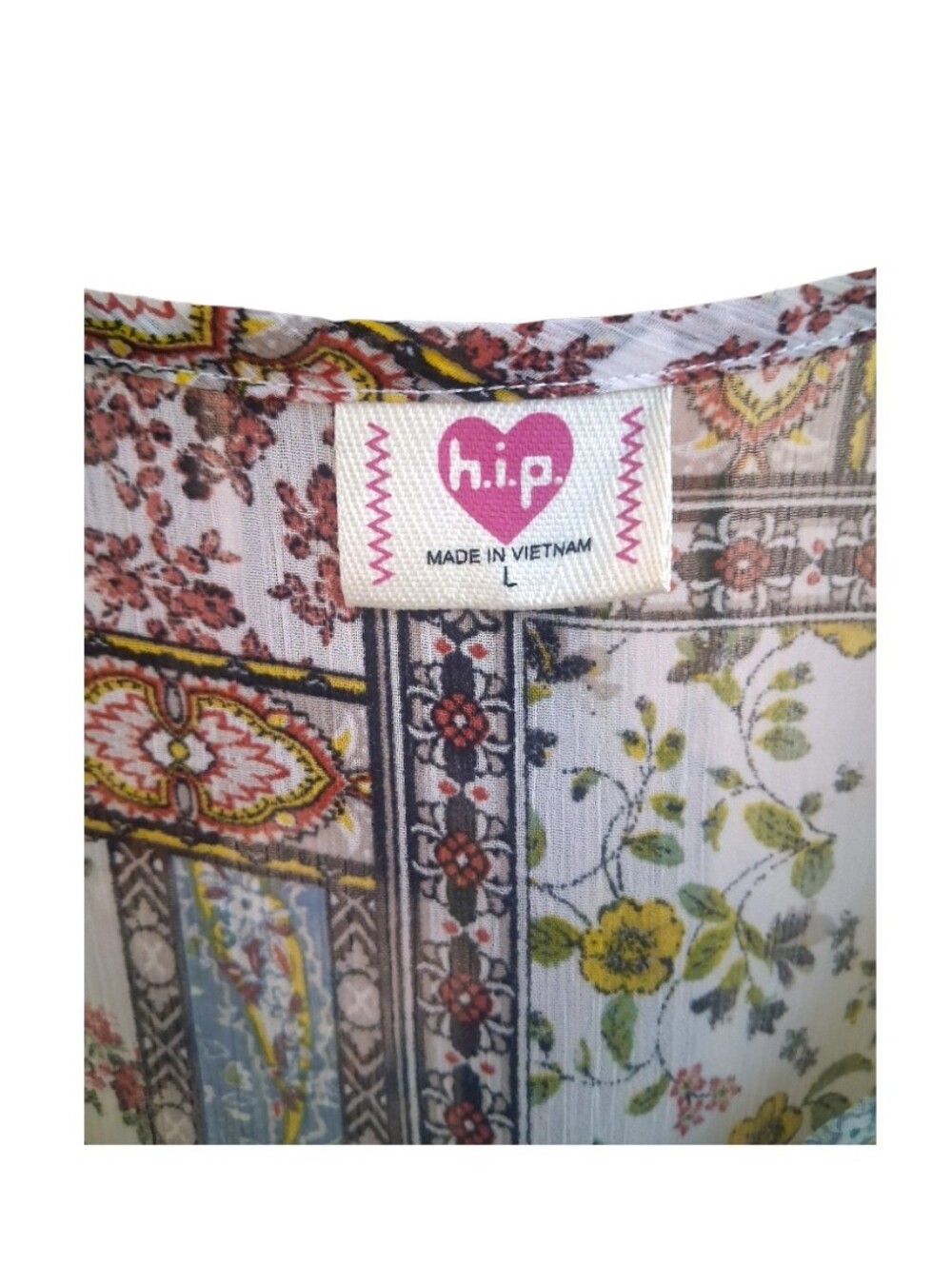 H.I.P Boho Festival Sleeveless Blouse Womens Size Large - Picture 4 of 5